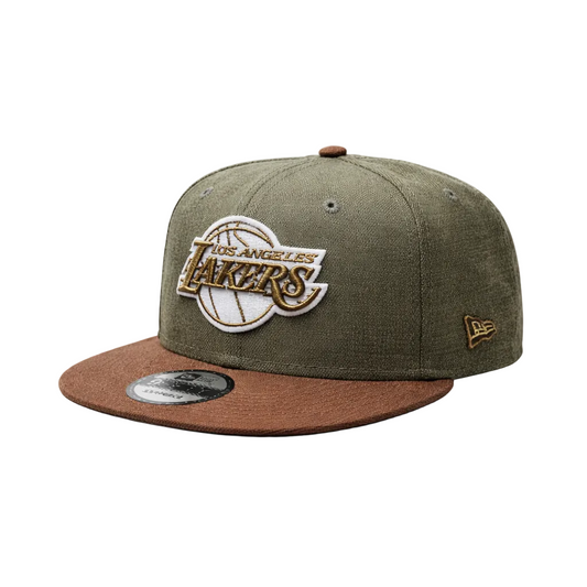 9FIFTY NEW ERA NBA LOS ANGELES LAKERS OLIVE GREEN/BROWN SNAPBACK HAT