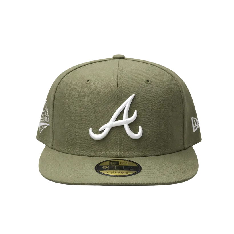 NEW ERA 9FIFTY A-FRAME 1995 WORLD SERIES MLB ATLANTA BRAVES OLIVE GREEN SNAPBACK HAT