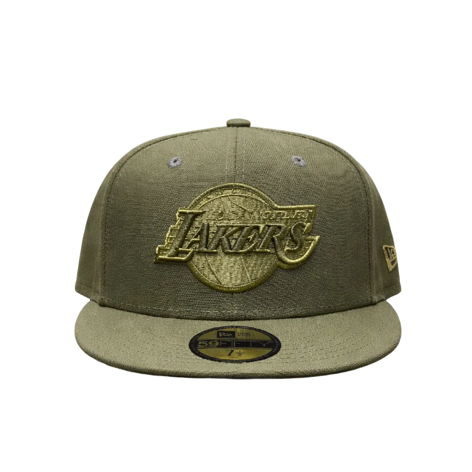 NEW ERA 59FIFTY NBA LOS ANGELES LAKERS OLIVE GREEN FITTED HAT