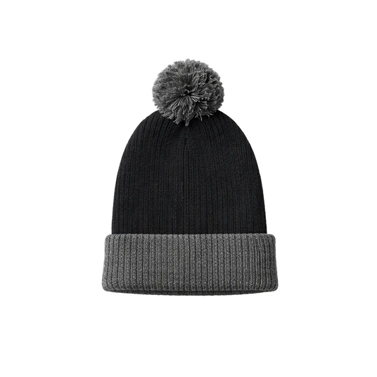 PLAIN KNITTED TOUQUE (BLACK/GREY)