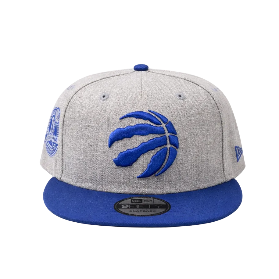 NEW ERA 9FIFTY NBA TORONTO RAPTORS 1X CHAMPS HEATHER GREY ROYAL SNAPBACK HAT