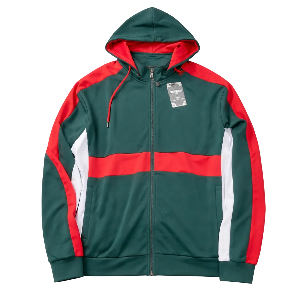 2 PCS VIP TRACKSUIT WITH HOOD (GREEN/RED/WHITE)