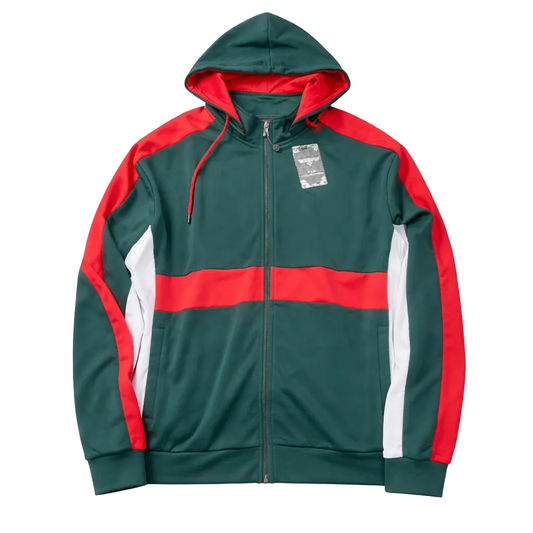 2 PCS VIP TRACKSUIT WITH HOOD (GREEN/RED/WHITE)