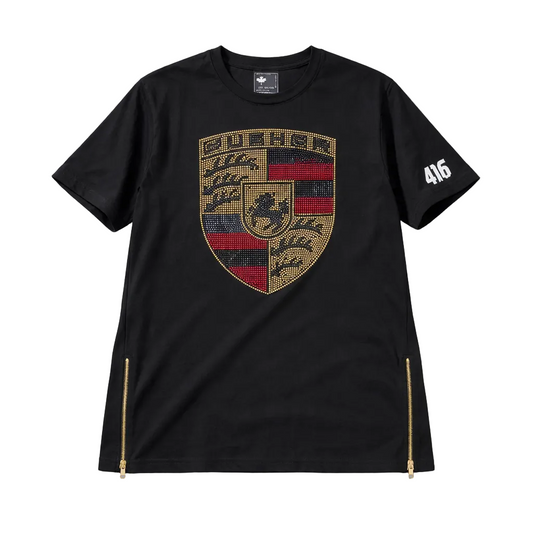 CITY OF DREAMS MEN'S BIG & TALL PUSHER RHINESTONE T-SHIRT (BLACK)