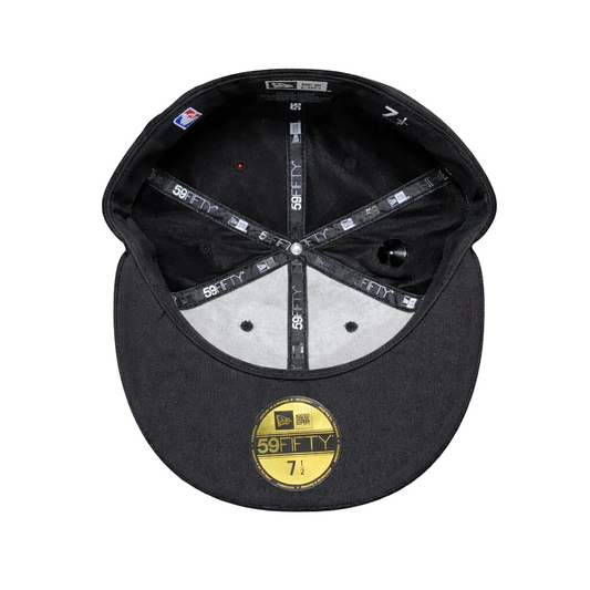 MEN'S TORONTO RAPTORS 5950 FITTED WHITE LOGO ON BLACK VELOUR HAT