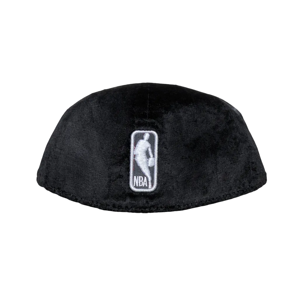 MEN'S TORONTO RAPTORS 5950 FITTED WHITE LOGO ON BLACK VELOUR HAT