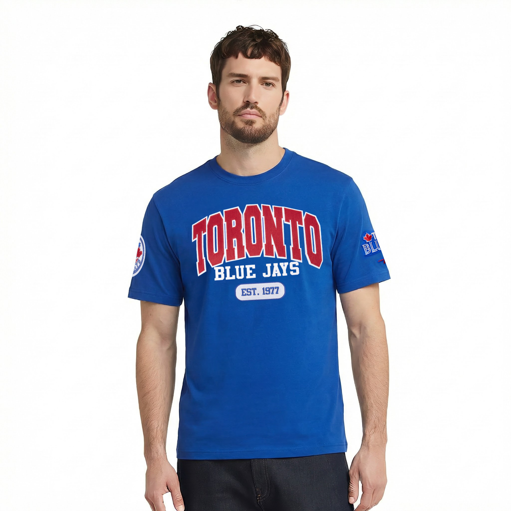 PRO STANDARD MLB TORONTO BLUE JAYS CITY ARCH M SJ MEN'S ROYAL BLUE T-SHIRT.
