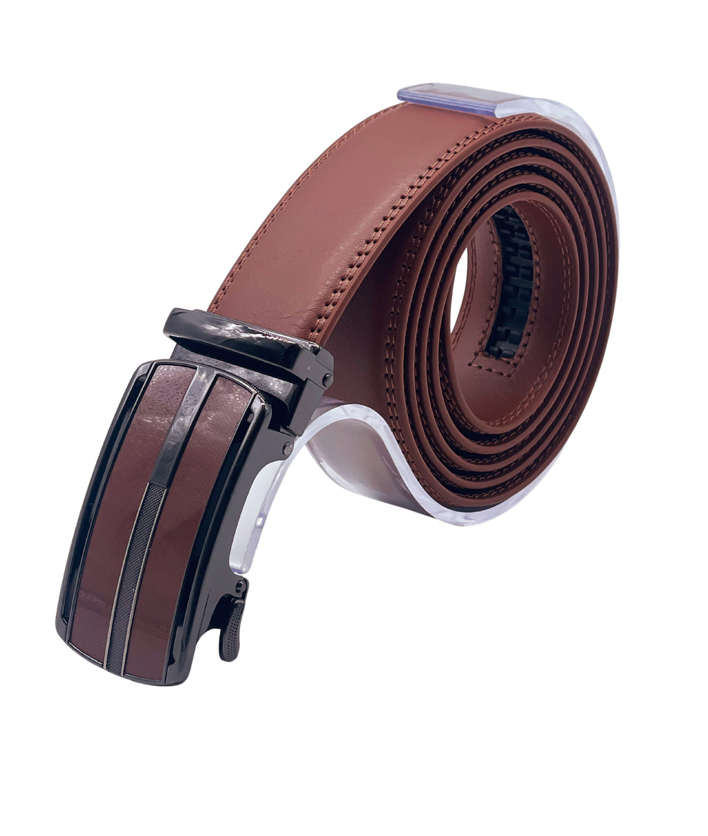 MEN'S ADJUSTABLE DESIGNER BELT (BROWN)