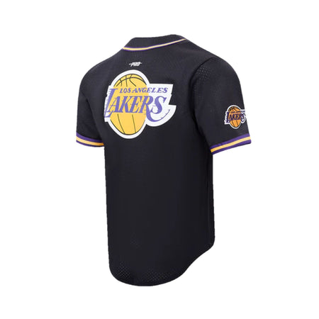 PRO STANDARD NBA LOS ANGELES LAKERS MEN'S MESH BUTTON UP BLACK JERSEY