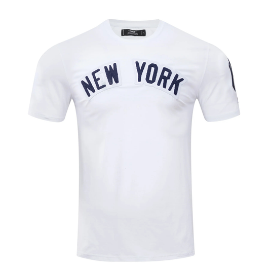 PRO STANDARD MLB NEW YORK YANKEES CLASSIC CHENILLE MEN'S WHITE T-SHIRT