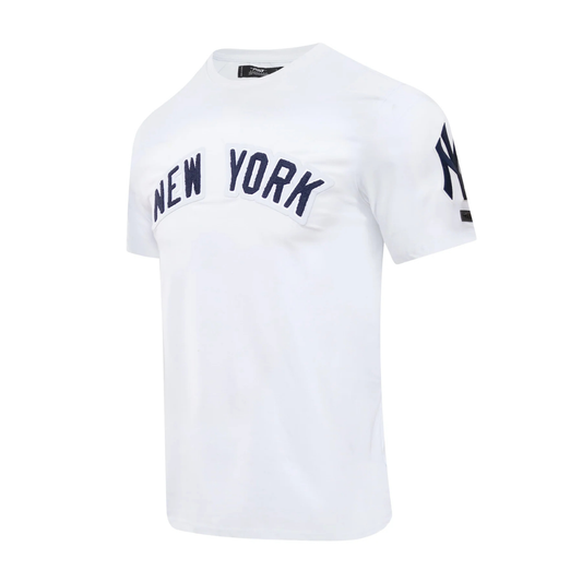 PRO STANDARD MLB NEW YORK YANKEES CLASSIC CHENILLE MEN'S WHITE T-SHIRT