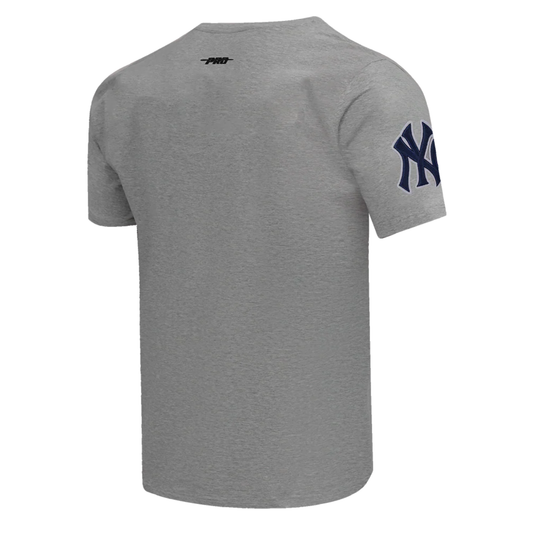 PRO STANDARD MLB NEW YORK YANKEES SCRIPT TAIL MEN'S GREY T-SHIRT