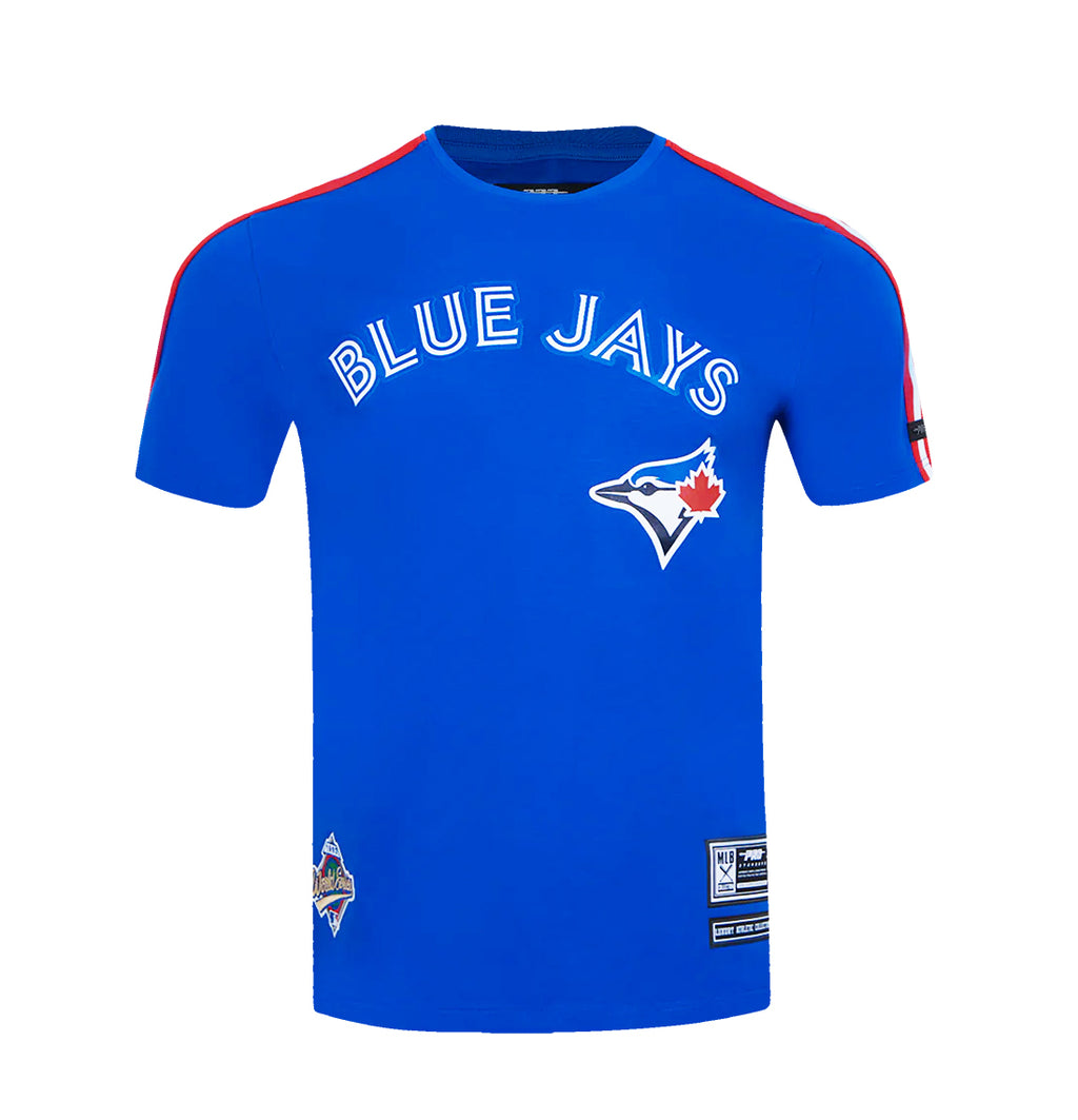 PRO STANDARD MLB TORONTO BLUE JAYS CLASSIC MESH MEN'S SJ STRIPED ROYAL BLUE T-SHIRT