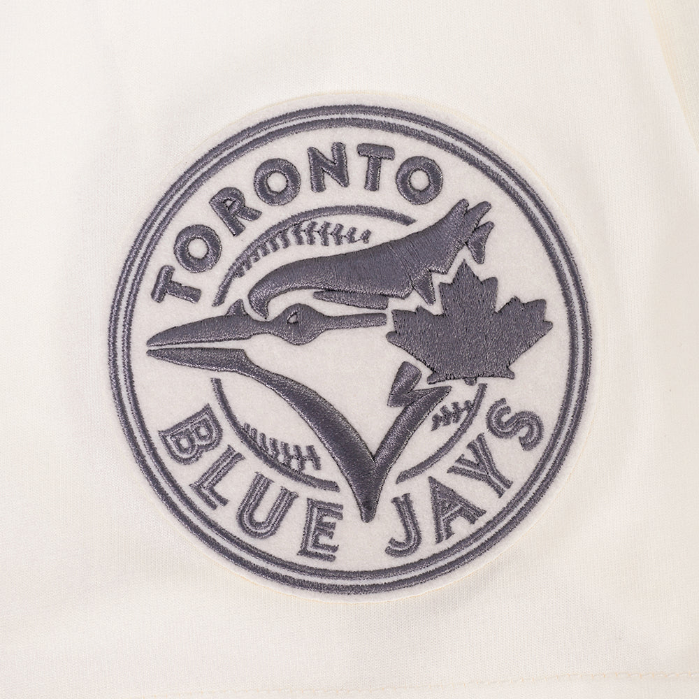 PRO STANDARD MLB AMERICAN LEAGUE TORONTO BLUE JAYS MEN'S DROP SHOULDER EGGSHELL CREAM WHITE T-SHIRT