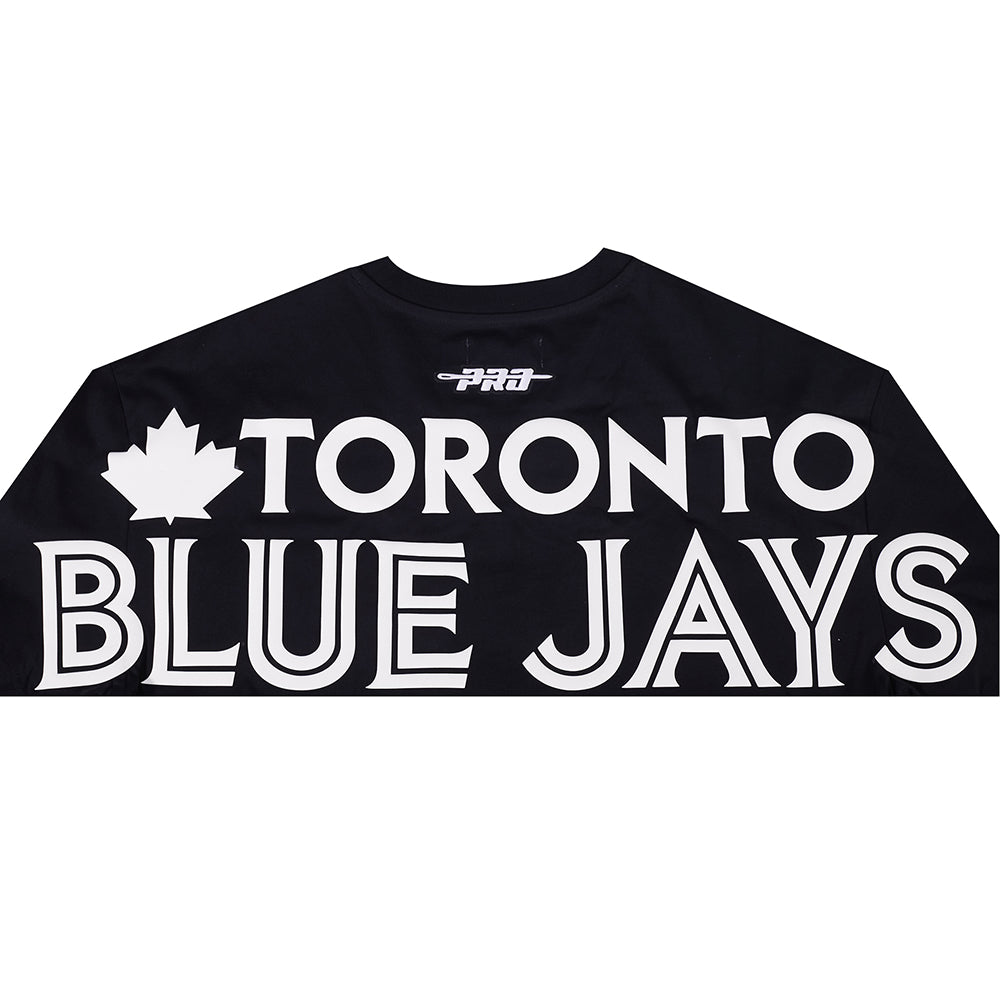 PRO STANDARD MEN'S MLB AMERICAN LEAGUE TORONTO BLUE JAYS CLASSIC CHENILLE BLACK T-SHIRT