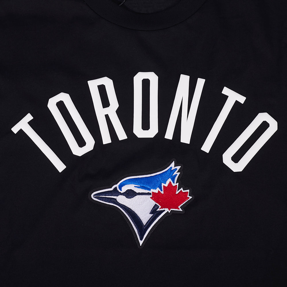 PRO STANDARD MEN'S MLB AMERICAN LEAGUE TORONTO BLUE JAYS CLASSIC CHENILLE BLACK T-SHIRT