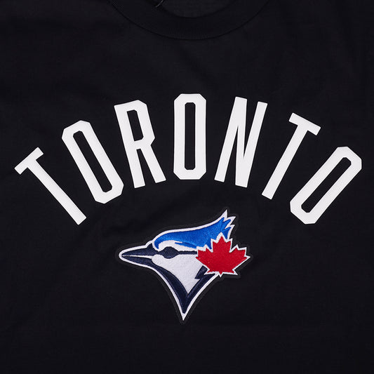 PRO STANDARD MEN'S MLB AMERICAN LEAGUE TORONTO BLUE JAYS CLASSIC CHENILLE BLACK T-SHIRT