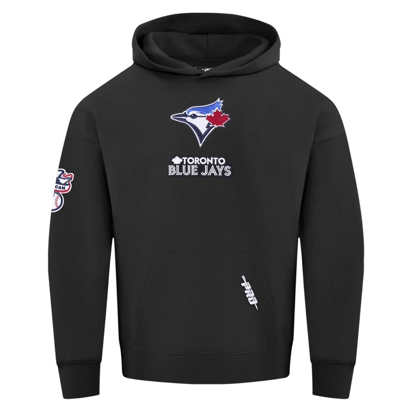 PRO STANDARD MEN'S MLB AMERICAN LEAGUE TORONTO BLUE JAYS BLACK PULLOVER HOODIE