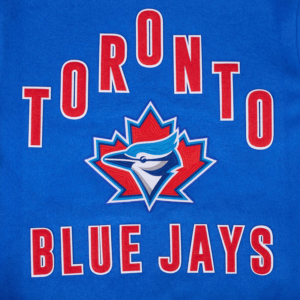 PRO STANDARD MEN'S MLB RETRO TORONTO BLUE JAYS LOGO ROYAL BLUE VARSITY JACKET