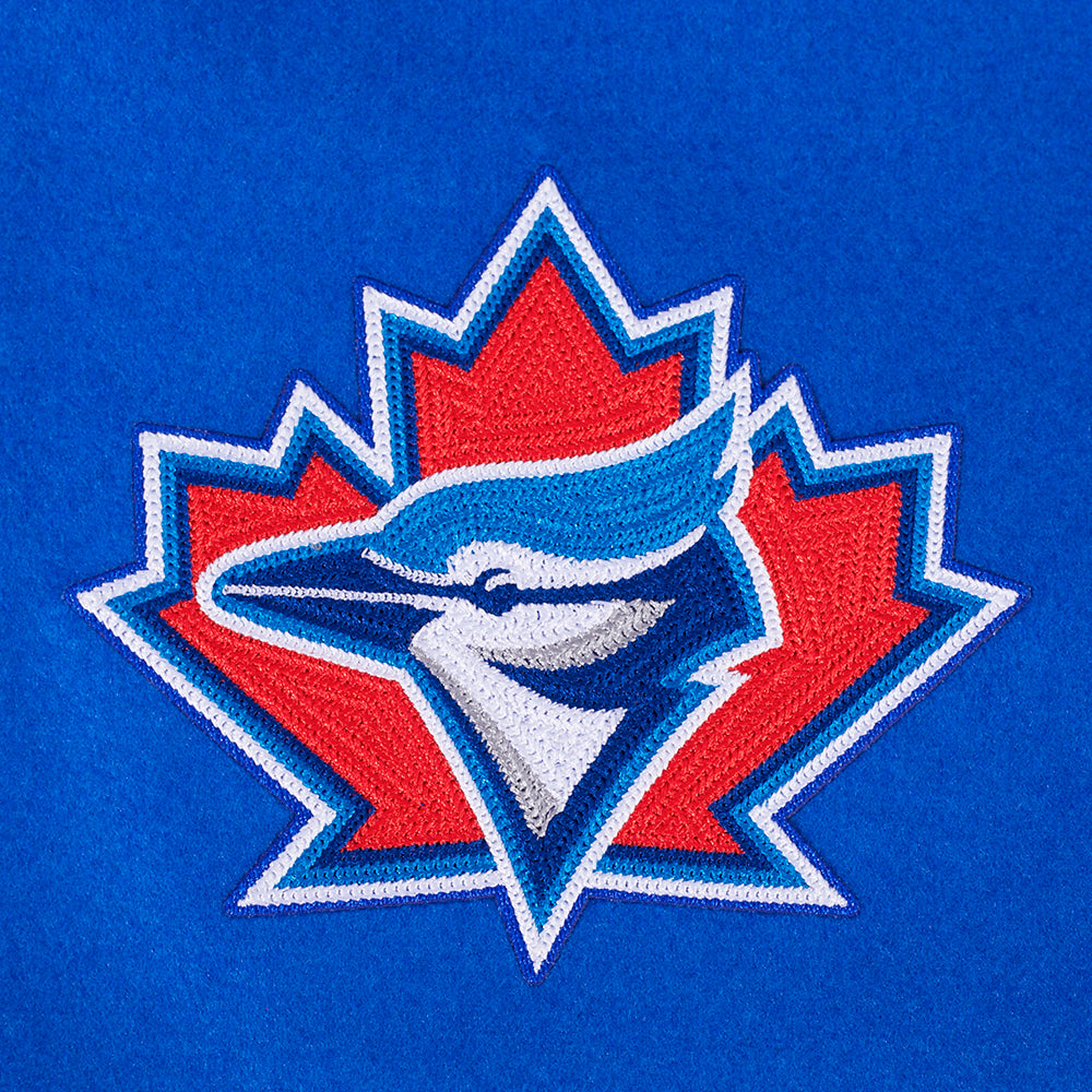 PRO STANDARD MEN'S MLB RETRO TORONTO BLUE JAYS LOGO ROYAL BLUE VARSITY JACKET