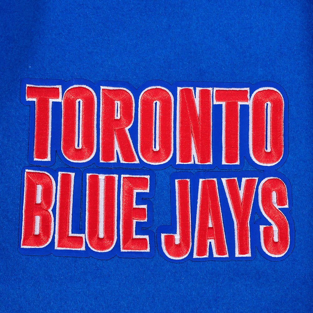 PRO STANDARD MEN'S MLB RETRO TORONTO BLUE JAYS LOGO ROYAL BLUE VARSITY JACKET