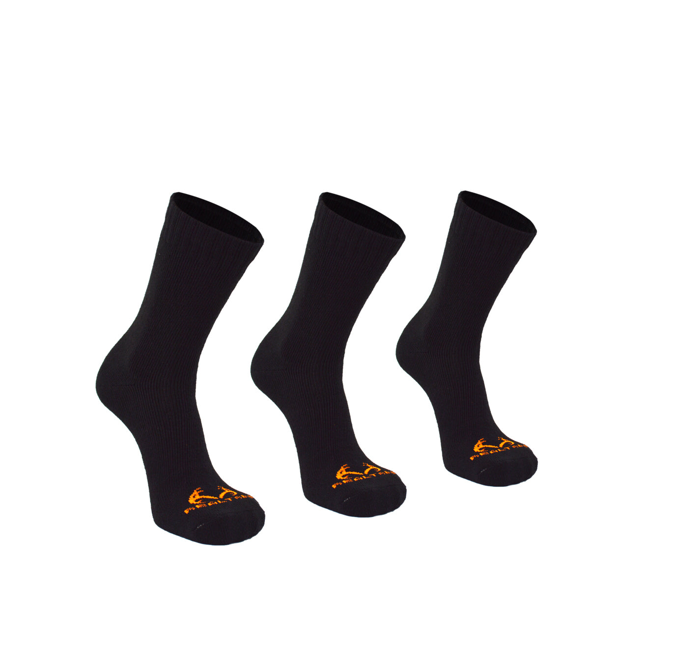 REALTREE MEN'S 3 PAIR LONG CREW SOCKS & CAP COMBO SET (BLACK/ORANGE)