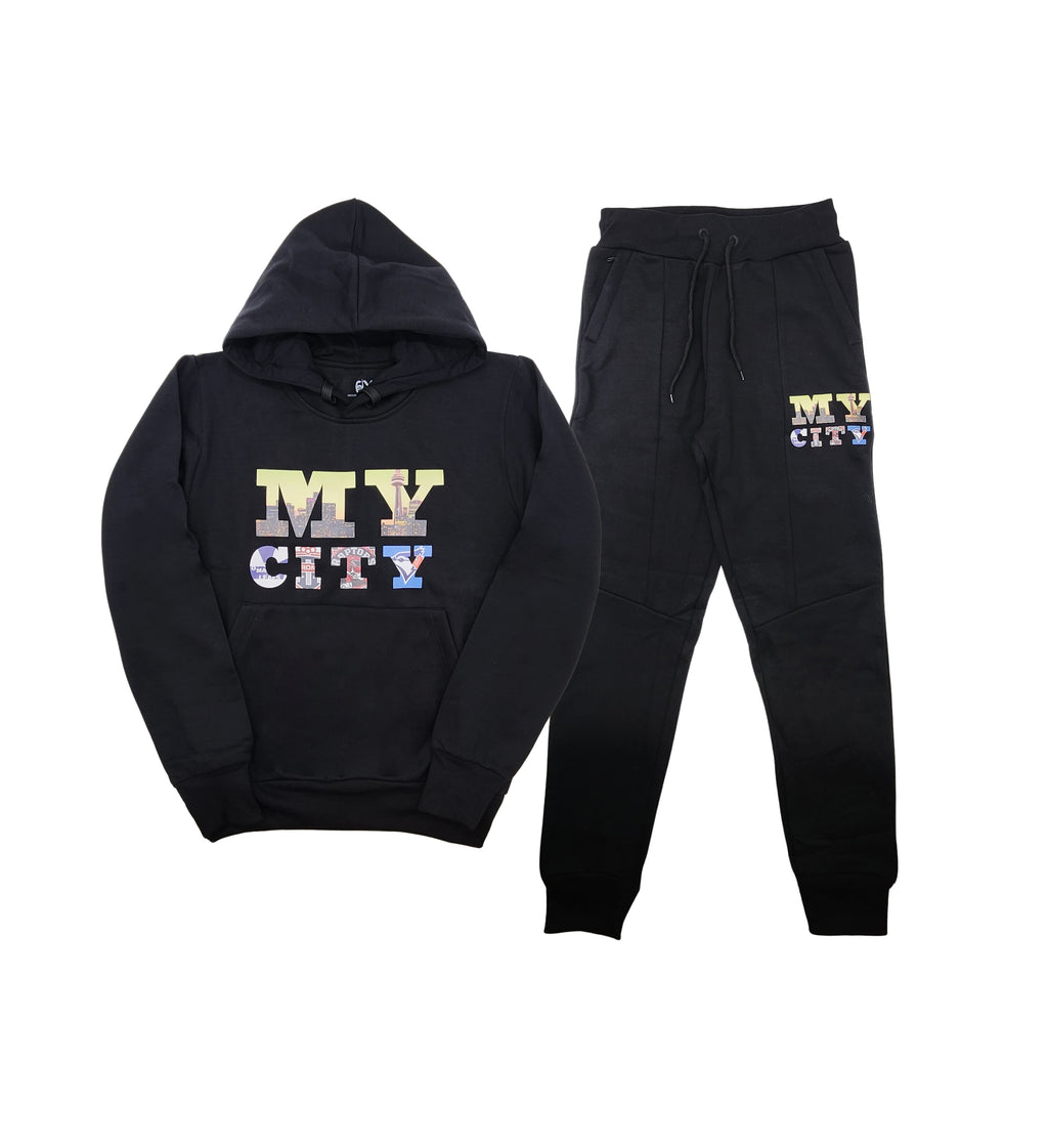 CITY OF DREAMS MY CITY MEN'S FLEECE TRACKSET (BLACK)