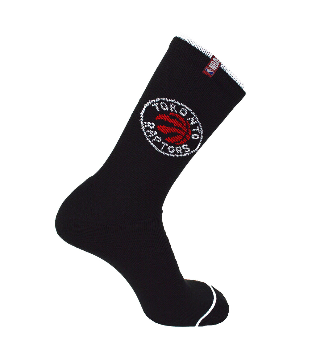 NBA MEN'S TORONTO RAPTORS 6 PAIR LONG CREW SOCKS (BLACK)