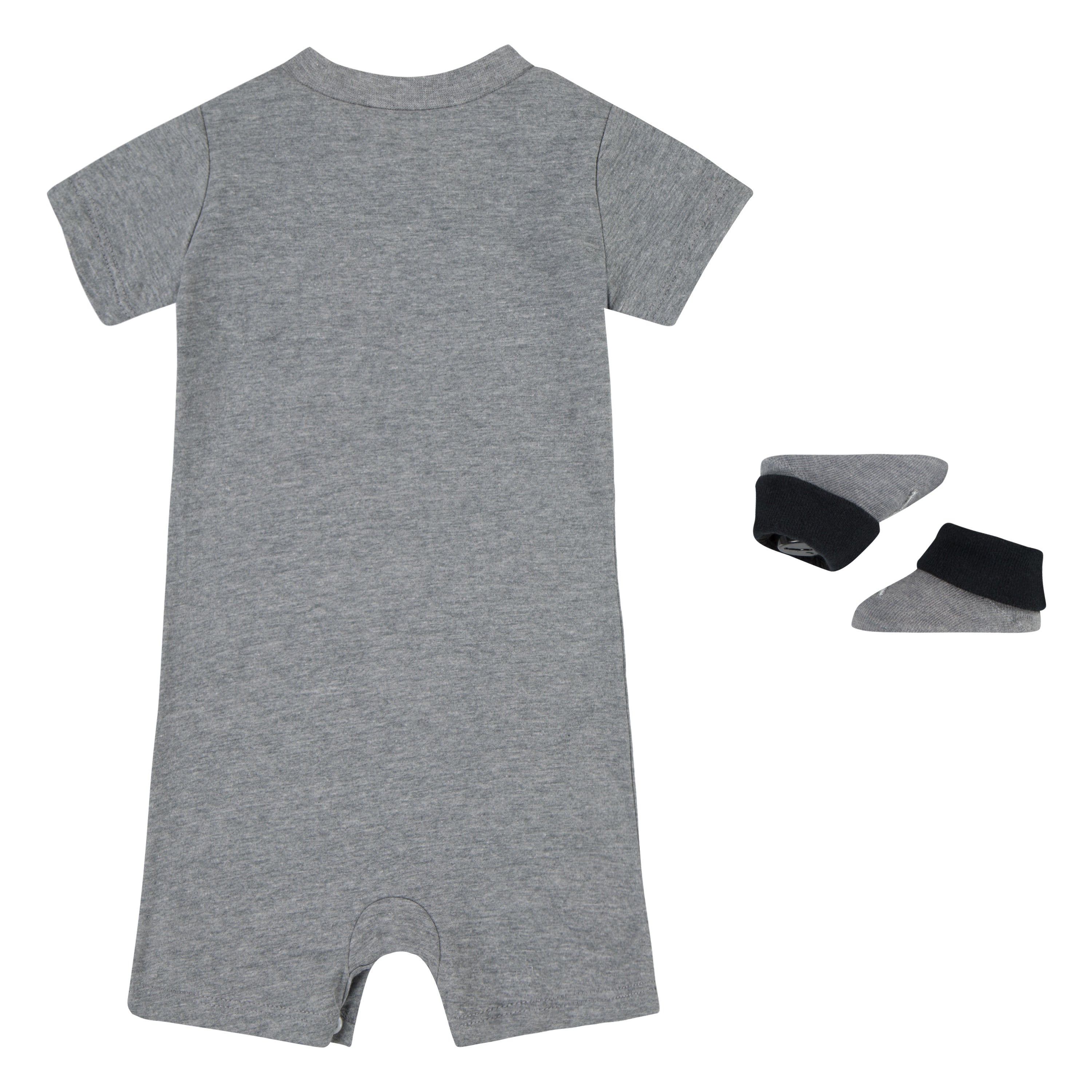 JORDAN NEWBORN ROMPER & BOOTIE SET (GREY SIZE 0-6 MONTHS)