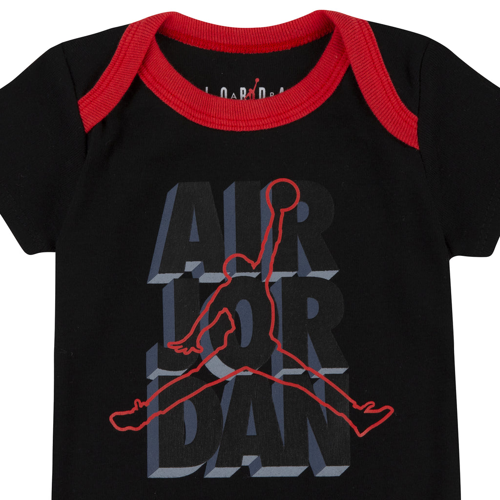 JORDAN BABY 3-PIECE BOX SET (BLACK/RED)