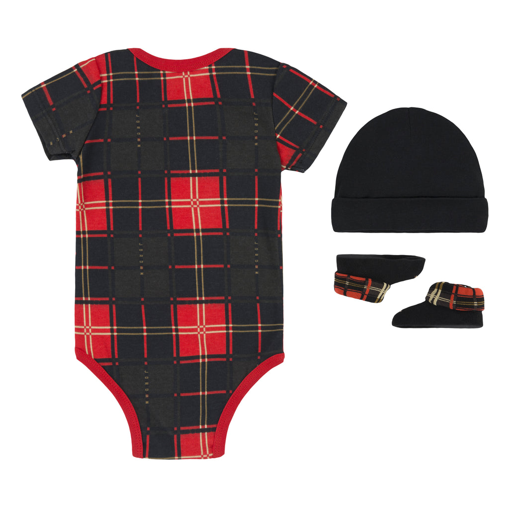 JORDAN PLAID INFANT 3-PIECE SET