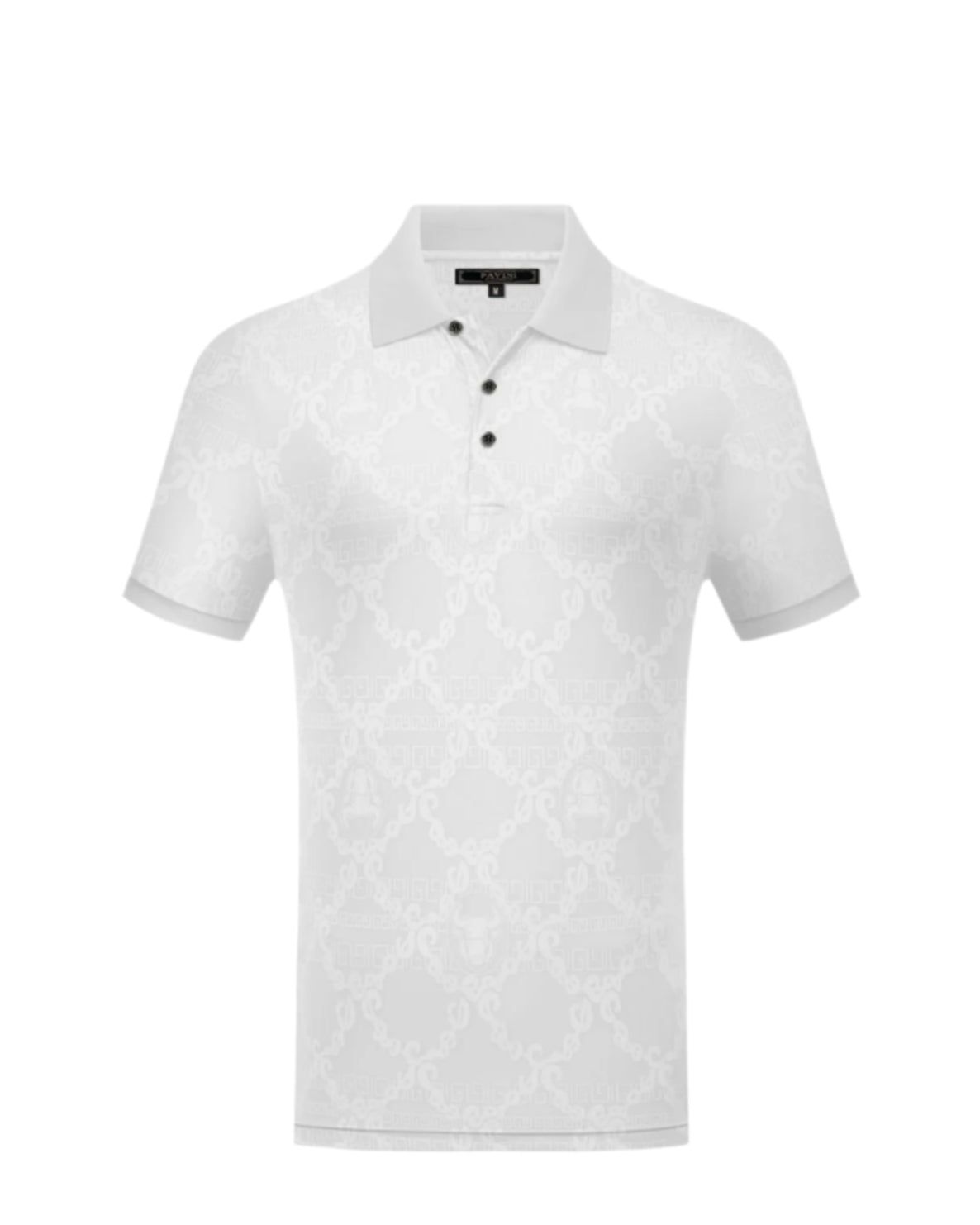 PAVINI MEN'S FASHION POLO DESIGN T-SHIRT (WHITE P-2281)