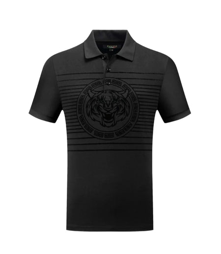 PAVINI MEN'S FANCY POLO T-SHIRT (BLACK P-3064)