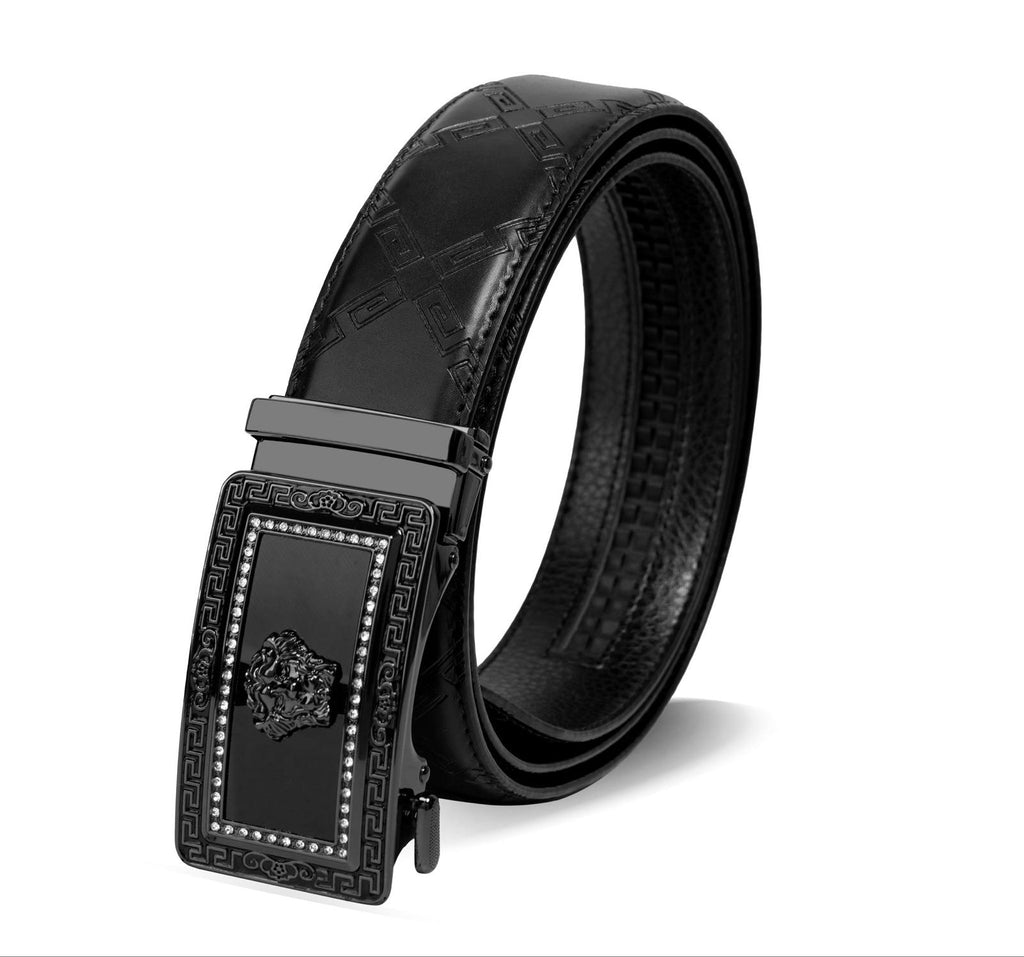 PAVINI MEN'S LEATHER DESIGNER BELT (PB201 BLACK)