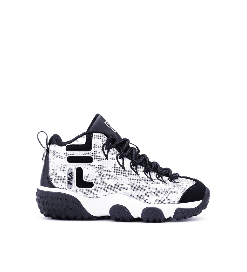 KIDS FILA SNAKE DANCER WINTER CAMO SHOES (BLACK/WHITE)