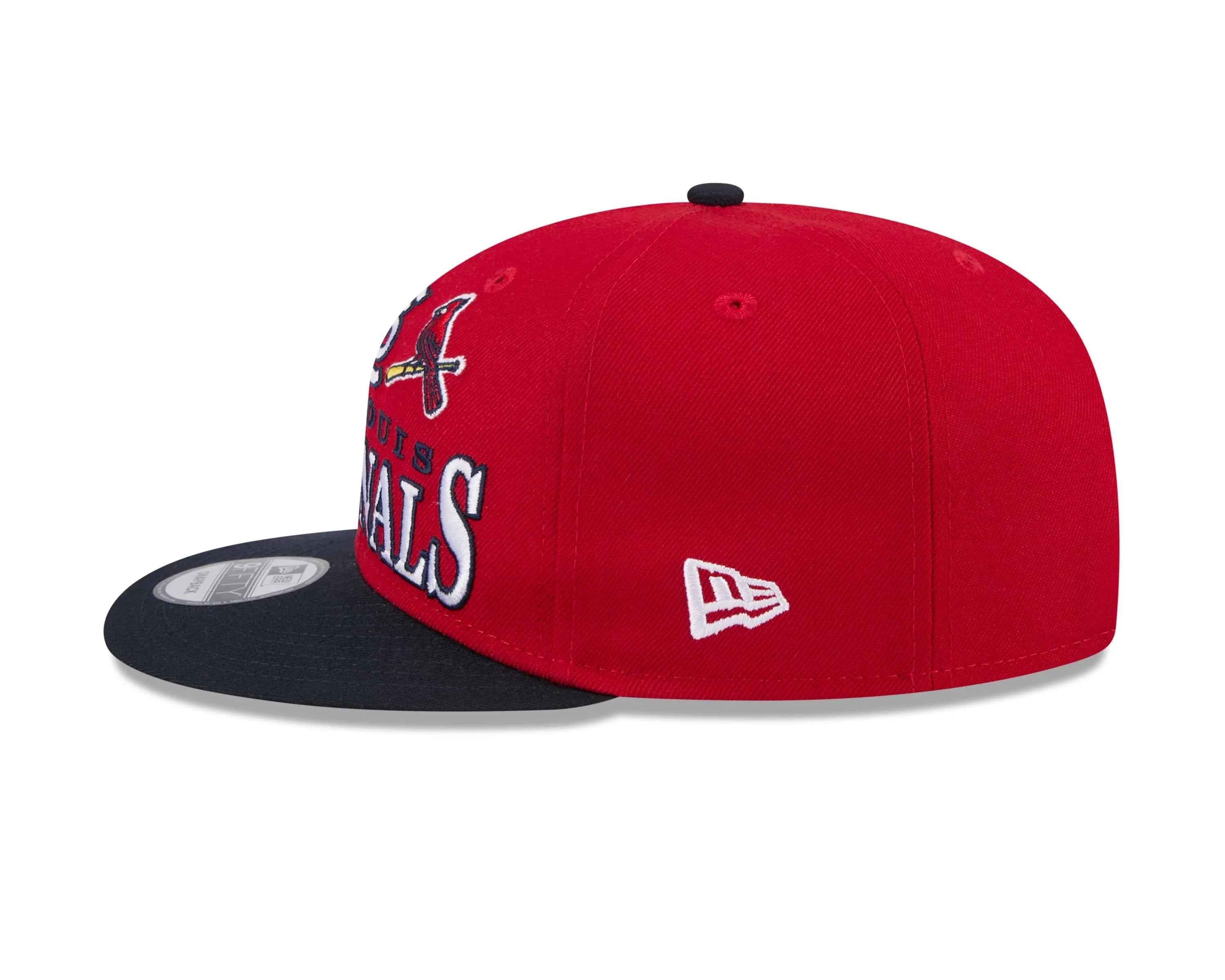 9FIFTY MEN'S NEW ERA MLB ST. LOUIS RED & NAVY BLUE TWO TONE ARCHIVE SNAPBACK HAT