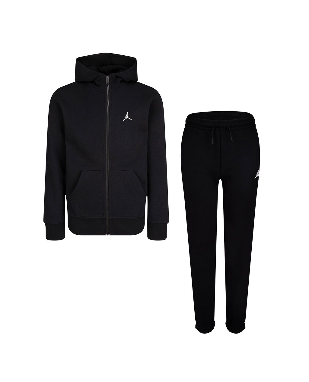 JORDAN YOUTH ESSENTIAL PULLOVER ZIP-UP HOODIE SET (BLACK SIZE S-XL)