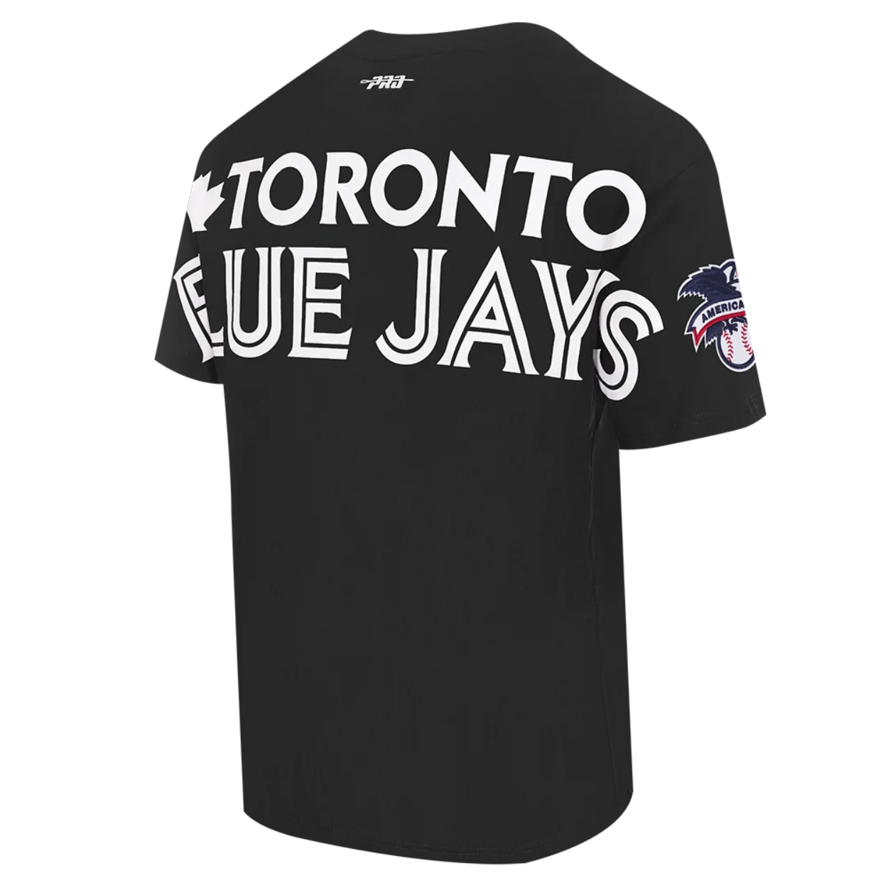 PRO STANDARD MEN'S MLB AMERICAN LEAGUE TORONTO BLUE JAYS CLASSIC CHENILLE BLACK T-SHIRT