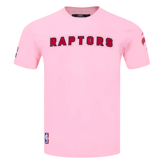 PRO STANDARD MEN'S NBA TORONTO RAPTORS CLASSIC CHENILLE SJ PINK T-SHIRT