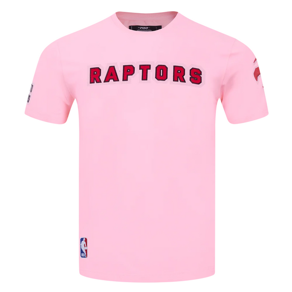 PRO STANDARD MEN'S NBA TORONTO RAPTORS CLASSIC CHENILLE SJ PINK T-SHIRT