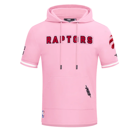 PRO STANDARD NBA TORONTO RAPTORS CLASSIC CHENILLE MEN'S PINK T-SHIRT W/ HOOD