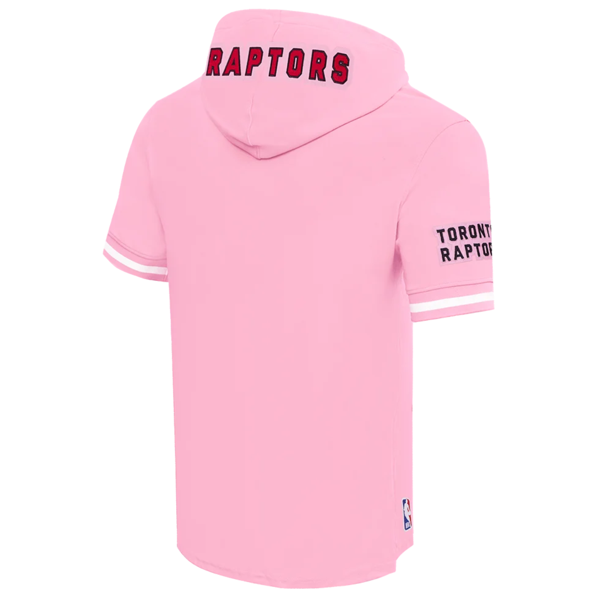PRO STANDARD NBA TORONTO RAPTORS CLASSIC CHENILLE MEN'S PINK T-SHIRT W/ HOOD