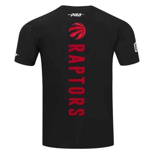 PRO STANDARD MEN'S NBA EASTERN CONFERENCE TORONTO RAPTORS CLASSIC CHENILLE SJ BLACK & RED T-SHIRT