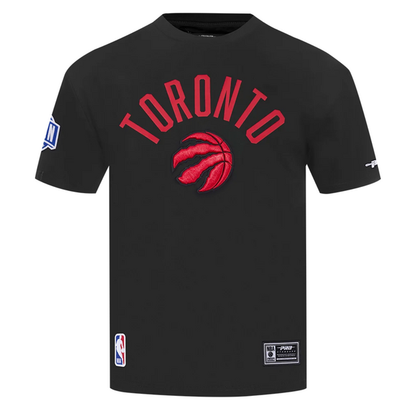 PRO STANDARD MEN'S NBA EASTERN CONFERENCE TORONTO RAPTORS CLASSIC CHENILLE SJ BLACK & RED T-SHIRT