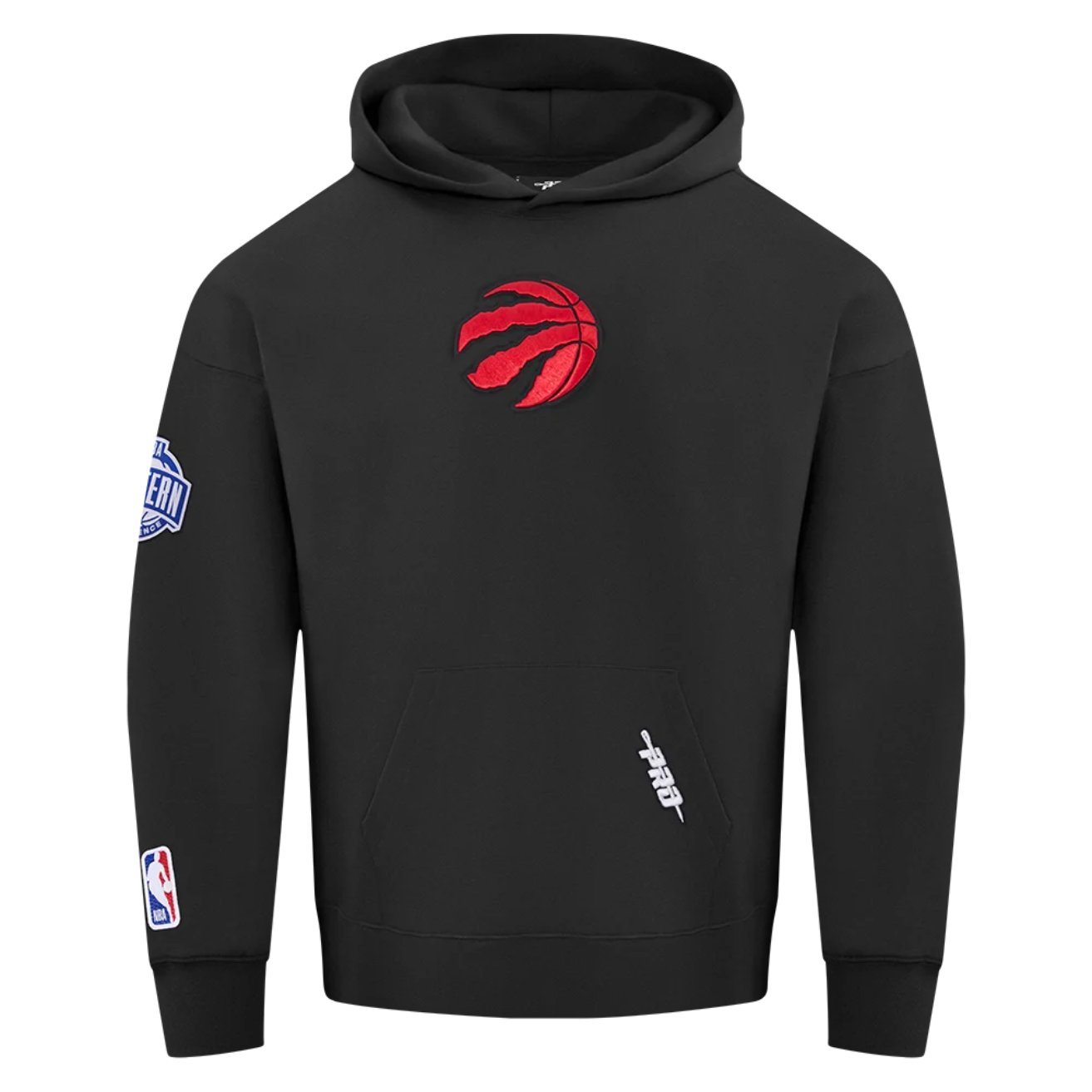PRO STANDARD MEN'S NBA EASTERN CONFERENCE TORONTO RAPTORS BLACK & RED PULLOVER HOODIE