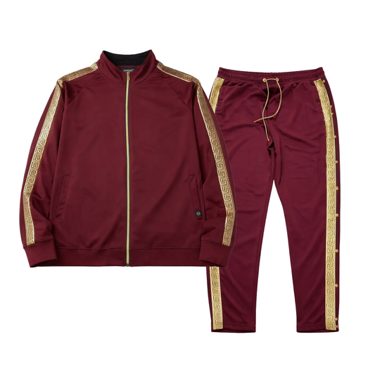SWITCH MEN'S BIG & TALL W/ TAPE BURGUNDY RED TRACK SET