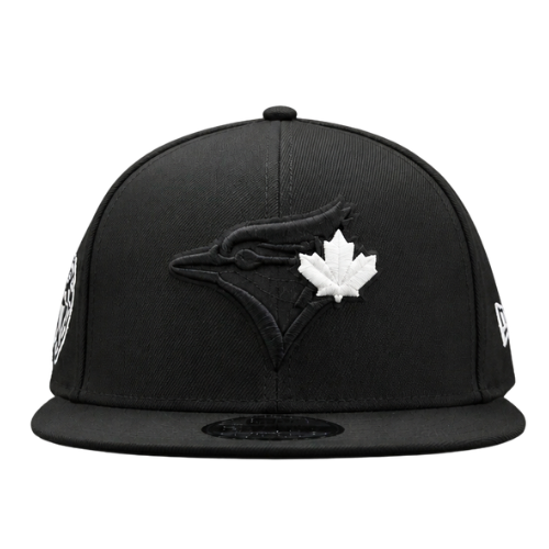 MEN'S NEW ERA MLB BLACK & WHITE TORONTO BLUE JAYS 50TH SEASON PATCH 9FIFTY SNAPBACK HAT
