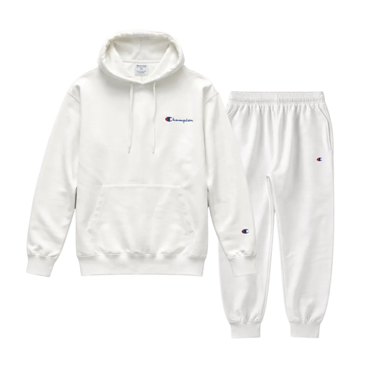 CHAMPION EMBROIDED LOGO TRACKSUIT (BIG&TALL) (WHITE)