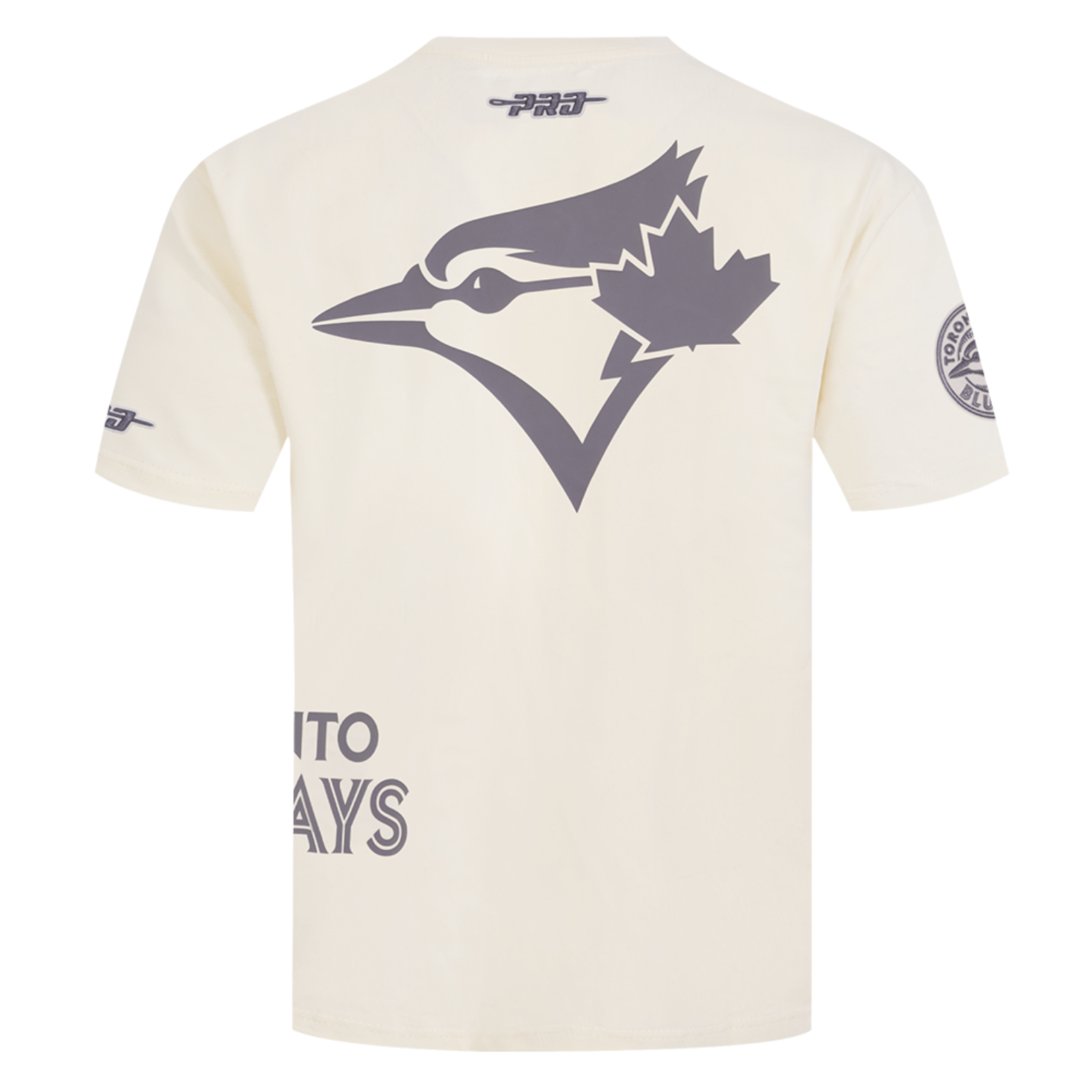 PRO STANDARD MLB AMERICAN LEAGUE TORONTO BLUE JAYS MEN'S DROP SHOULDER EGGSHELL CREAM WHITE T-SHIRT