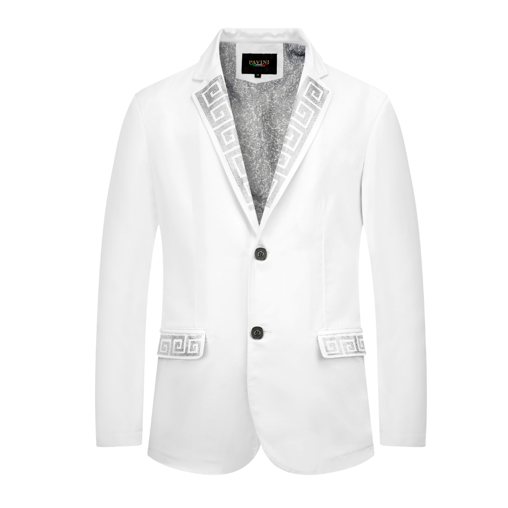 PAVINI MEN'S BLAZER JACKET (WHITE)